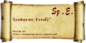 Szekeres Ernő névjegykártya
